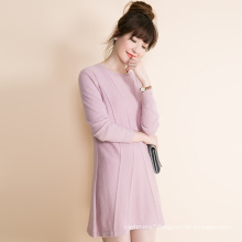 women pure cashmere pullovers sweater Winter Sweater Rabbit Wool Core Spun Yarn Length Bag Hip Dress cashmere sweater